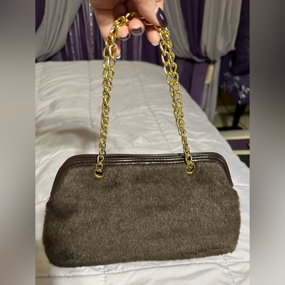 Victoria's Secret brown fur purse